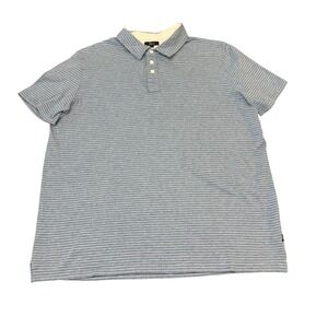 Rails Men's Polo Shirt Sebastian Blue Dove Stripe Cotton Casual Preppy Large